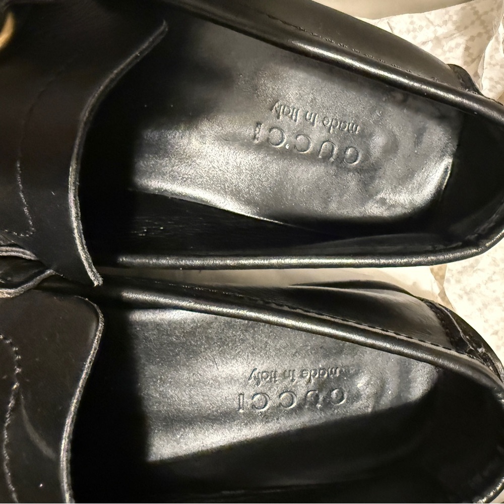 Gucci Black Leather Loafers with Gold Hardware - Picture 2 of 12